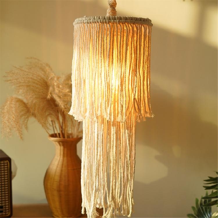 Stylish Handmade Cotton Rope Lampshade Pendants Natural Beauties Light Shade Decors Perfect for Home Decors Enthusiasts