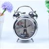 European 3-inch Metal Electroplated Silver Alarm Clock Night Light Creative Bell Ringing Children's Student Seat Clock