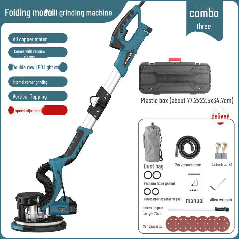 

9-дюймовая складная настенная шлифовальная машина с самовсасыванием и двумя лампами