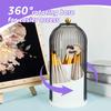 Makeup Brush Holder with Dustproof Cover 360 Rotating Make Up Brush Holder Organizer Compartmentalized Makeup Brush Organizer