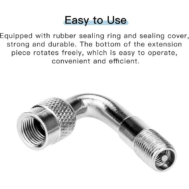 6-Pack Valve Stem Extenders, Mellbree 45 Degree 90 Degree 135 Degree Schrader Tire Valve Extension Compatible For Dual Wheels Passenger Cars, RV,