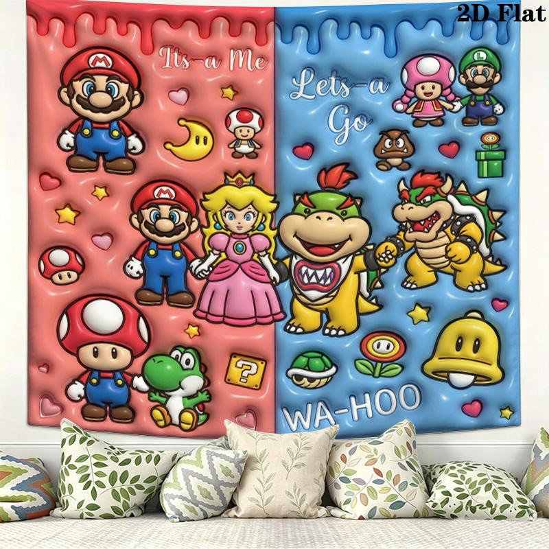 Super Mario Poster Wall Tapestry Aesthetic Wall Hanging Printed Fabric Blanket Decorative Tapestries For Bedroom Living Room Home Decor