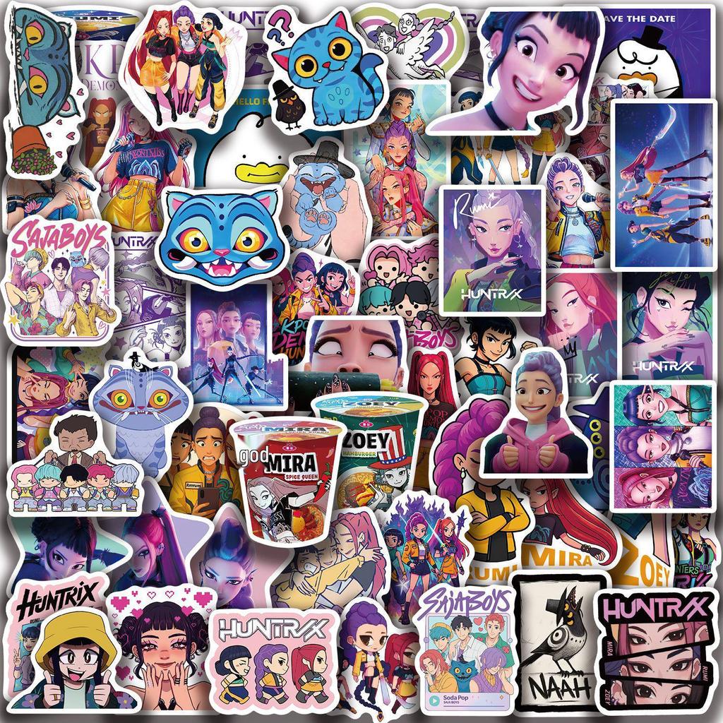 60 KPOP Demon Hunter Girl Group Waterproof Stickers for iPad, Phone, Water Bottle, Computer, and Suitcase Decoration