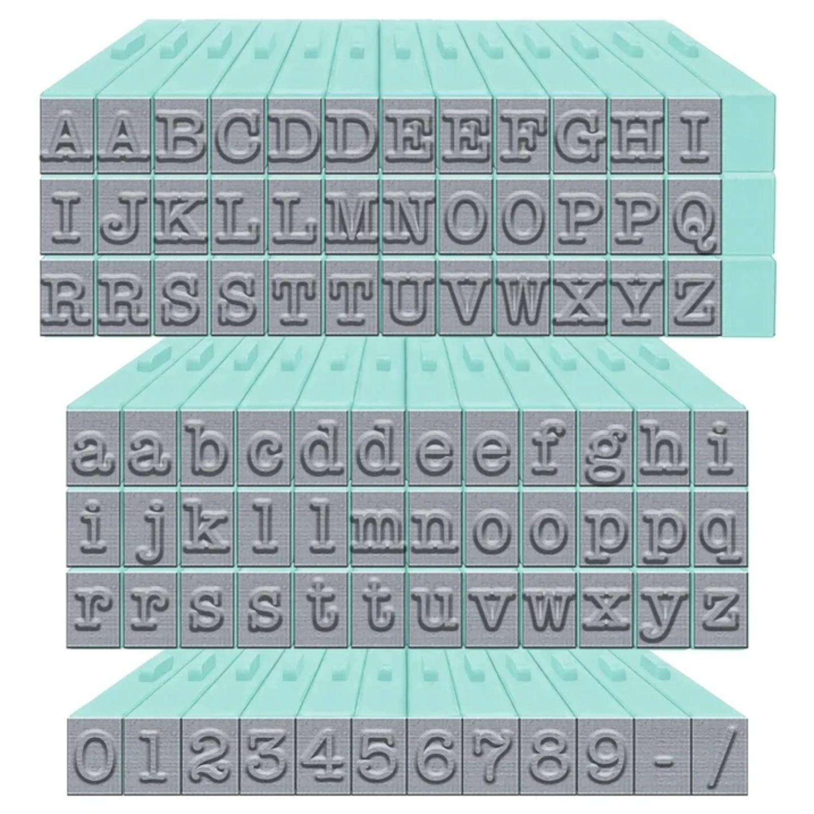 

Алфавитные штампы с клипсовым соединением - Соединяемый шрифт «Американская пишущая машинка» Прописные, строчные буквы и цифры 87 шт. Средний размер One Size