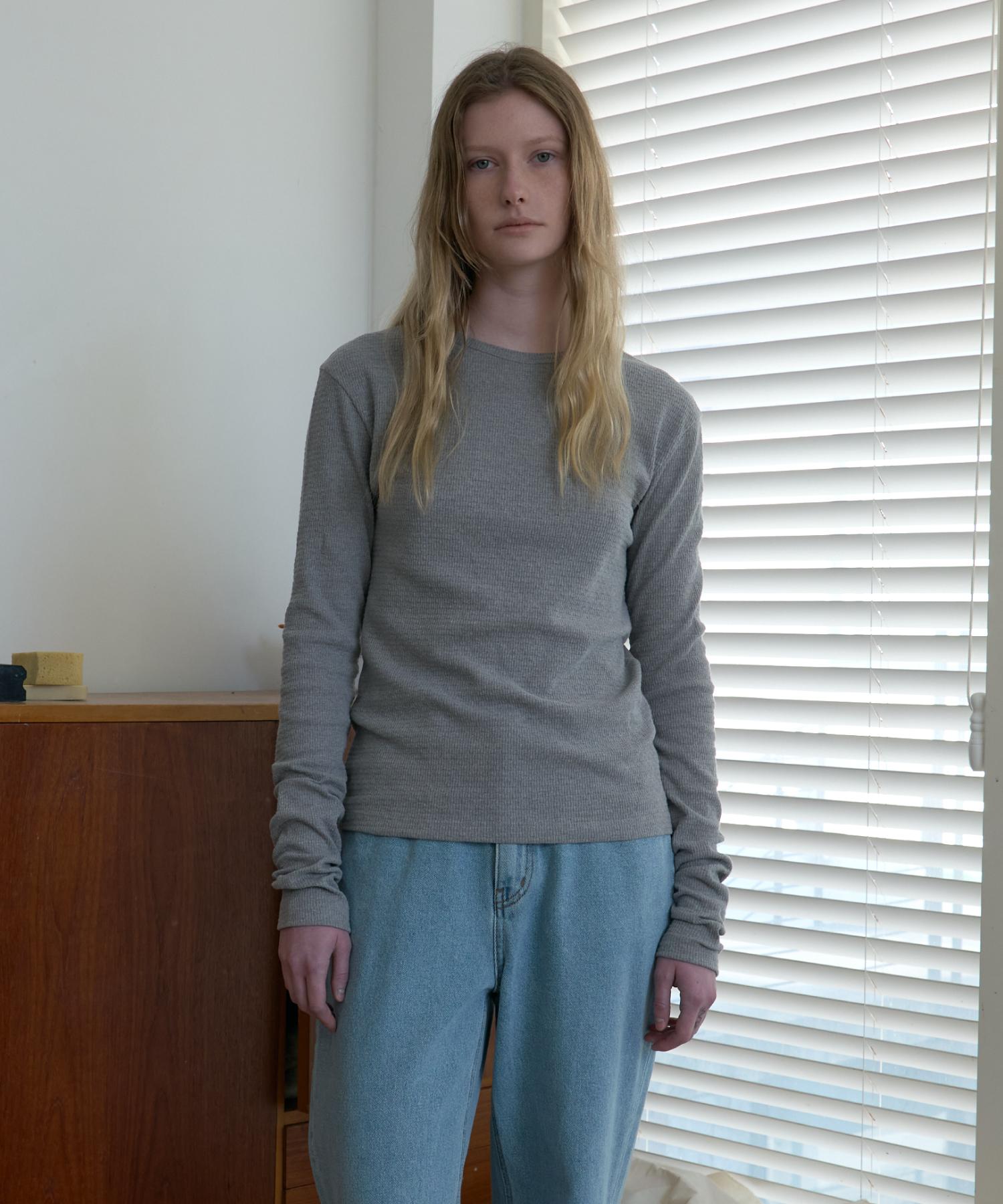 Poser Jacquard Round Long Sleeve (Gray) Grey/Free