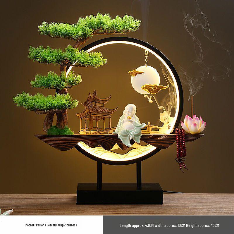 Chinese Style Backflow Incense Burner - Pine Design for Home & Office Décor