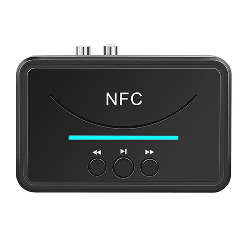 

BT200 NFC Bluetooth 5,0 аудиоприемник беспроводной стерео Bluetooth аудио адаптер NFC 3,5 мм AUX RCA музыкальный звук автомобильный динамик новейший чёрный
