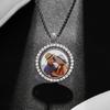 European Hip Hop Personalized Round Photo Men's Necklace