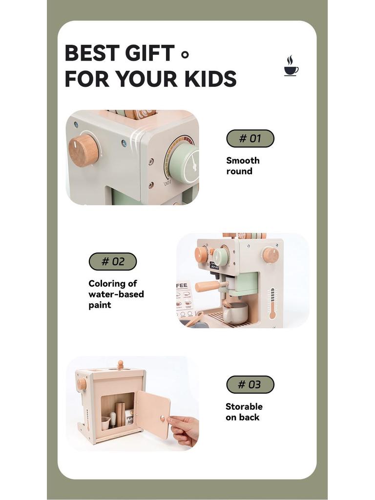 Kids' Wooden Kitchen Play Set: Afternoon Tea & Coffee Maker