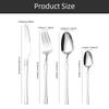 24pcs Silver Cutlery Set Stainless Steel Tableware Knife Fork Coffee Spoon Dinnerware Dishwasher Safe Dinner Cutlery