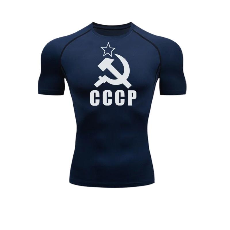 Fashion Tight T-Shirt Sports Men's T-Shirt Compression Rash Gard Round Neck Running High Elasticity Summer Short Sleeve Sweat Absorbing Tight Fit