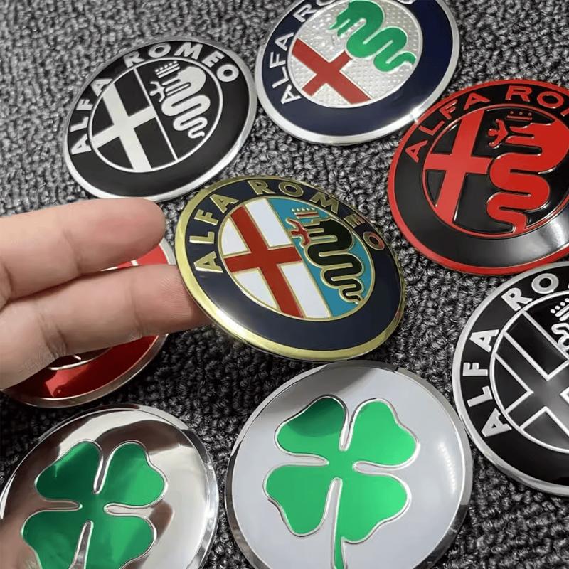 4Pcs Car Emblem Wheel Hub Center Cap Sticker Rim Badge Cover For Alfa Romeo GT 147 159 166 156 Giulietta Mito 8C Stelvio VolanteNO0
