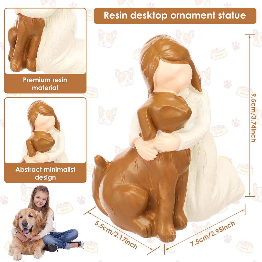 1 Kreativ Hartsstaty för Hundar och Ägaren - Personlig Familjetema Skrivbordskonst för Husdjursälskare Heminredning Hundstaty