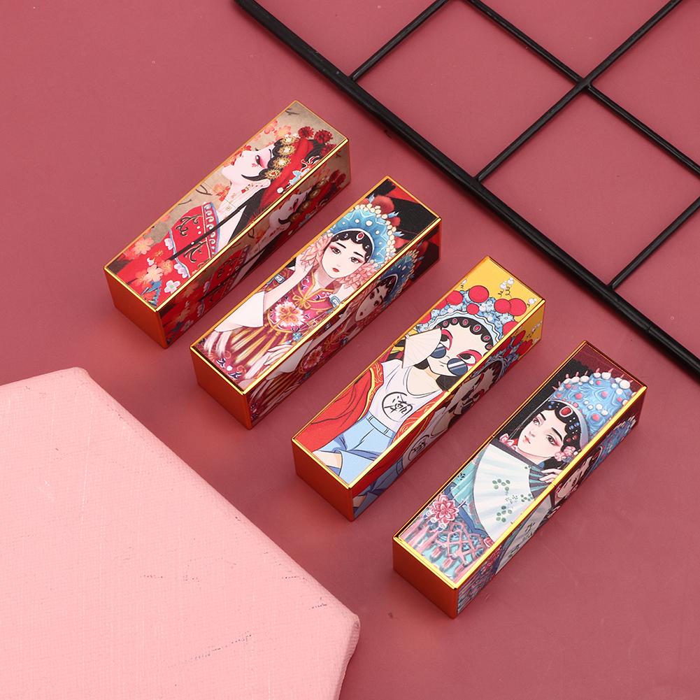 

4 шт. Пустой тюбик для помады в стиле оперы в китайском стиле с магнитной кнопкой, контейнер для бальзама для губ № 1