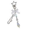Butterfly Beaded Phone Lanyard Bowknot Pendant Wrist Strap Detachable Phone Chains Keyring Portable Accessory for Women
