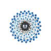 Full Diamond Fireworks Brooch, Large Pearl Brooch, Unique Design Pin