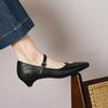 Krazing Pot Microfiber Square Toe Thick Med Heels Spring Summer Shoes Big Size 43 Metal flowers Women Shallow Pumps