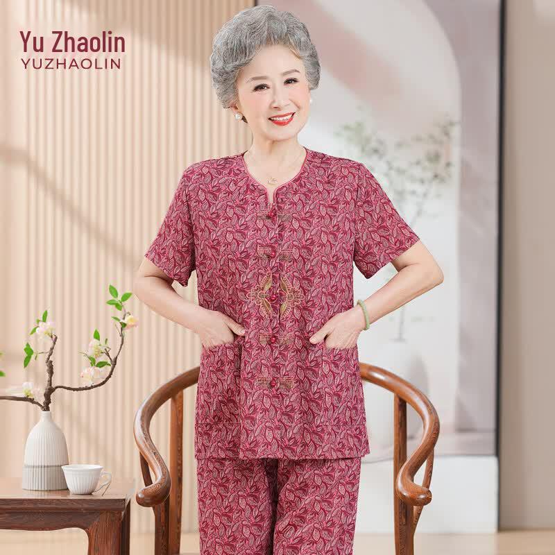 YUZHAOLIN Women s Summer Short-Sleeve Top Set 2XL