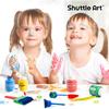 Shuttle Art Finger 14 Includes Doodle and for Finger and Art and Painting Tools Paints, Colors, 53-Piece Set, 60ml, Book, Brush, Palette, Water-Based,