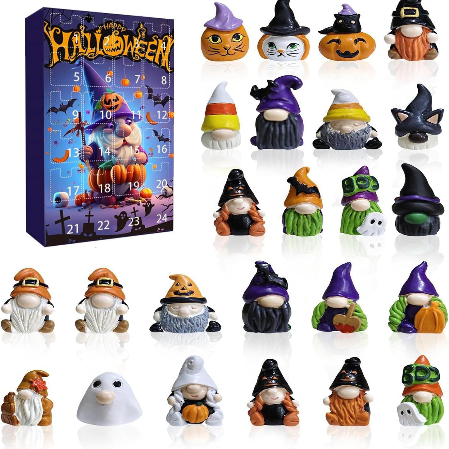 

Хэллоуинский адвент-календарь 2025, Календари обратного отсчета с гномами 2025, Календарь обратного отсчета на 24 дня с классической куклой, Хэллоуинские украшения для дома