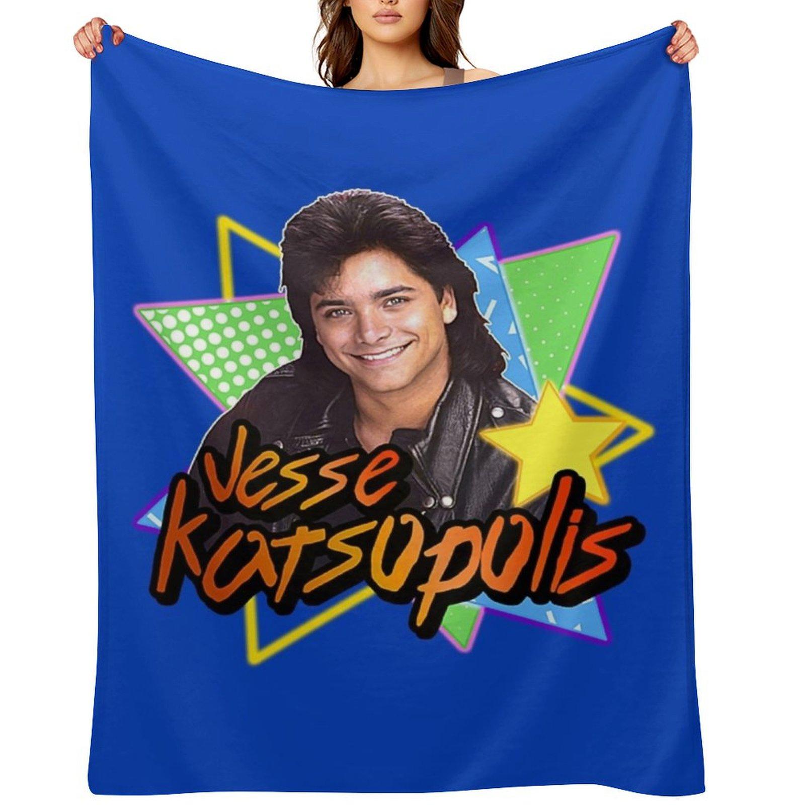 Uncle Jesse Katsopolis Full House 90s Tribute Throw Blanket Hair Personalized Gift Cute Cute Plaid Blankets 30x40in