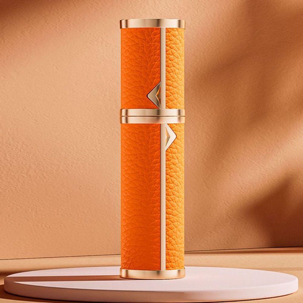 Luxury 5ml Real Leather Spray Bottle Aluminum Perfume Atomizer Refillable Bottle
