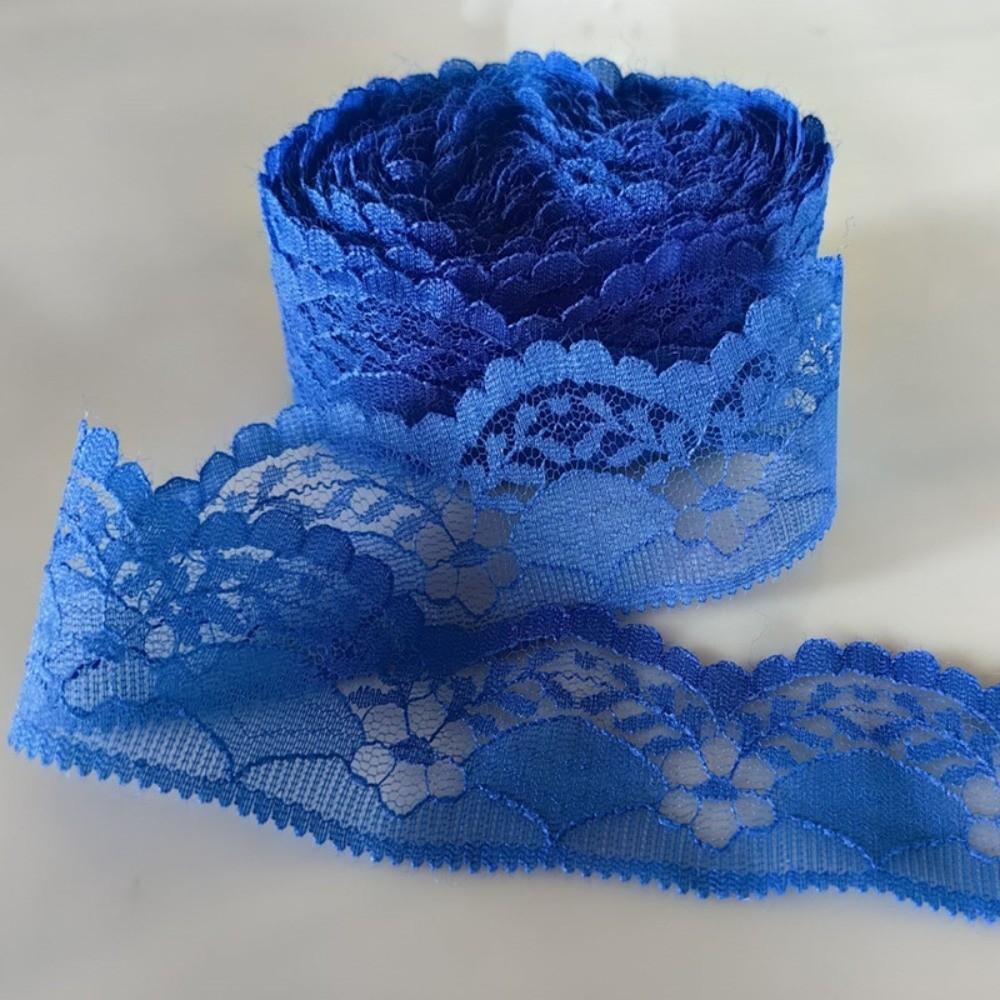 New Mesh Embroidery Lace Ribbon Tape Non-Stretch Unilateral Lace Tape Woven Cotton DIY Sewing Lace Handicrafts Decoration темно-синий