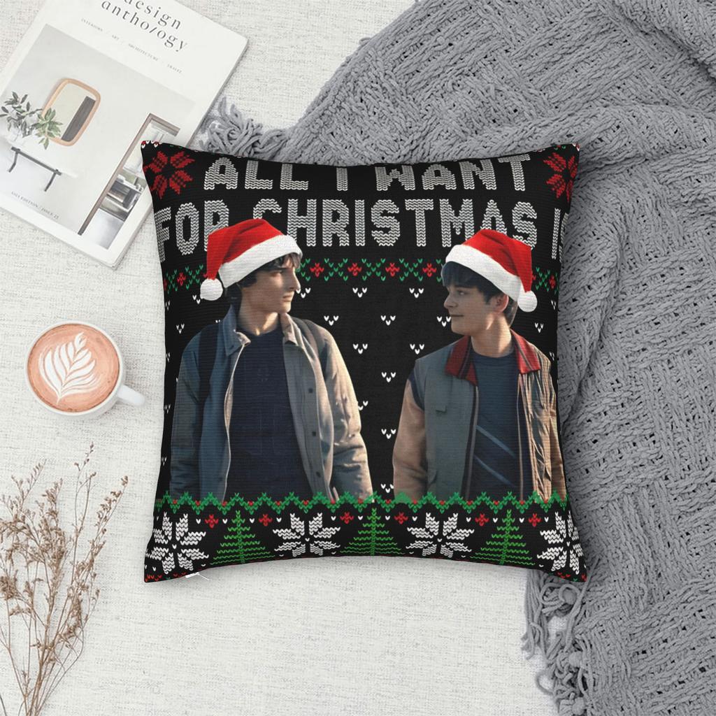 All I Want For Christmas Is Byler Endgame Finns Wolfhards Throw Pillow Cover Cushions For Sofa Funny Pillowcover Home Decor