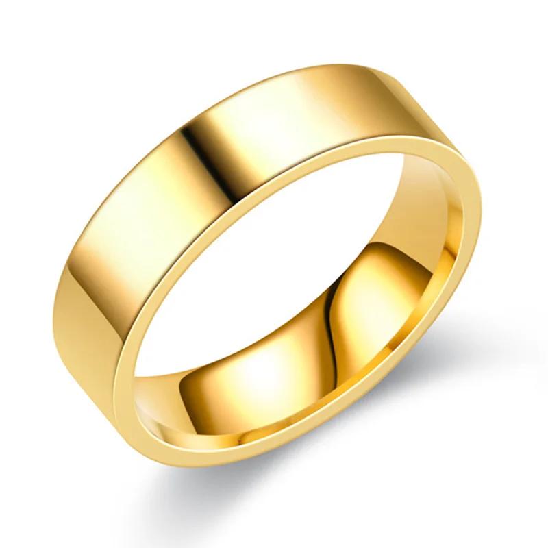 6mm Trendy Stainless Steel Black Rings for Women And Men Fashion Wedding  Wholesale Charm