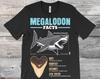 Megalodon Facts Shark Teeth T-Shirt, Sharks Lover Gift, Educational Ocean Life Study T Shirts, Trip Costume Museum, Marine Biology, Present,