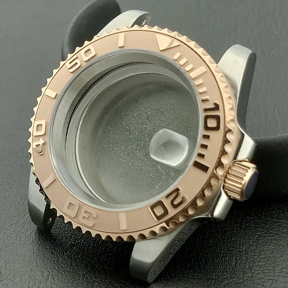 40mm Mechanical Watch Case for NH Series 35 36 38 Movement Yacht Design Style with Sapphire Crystal Watch Box Parts 7