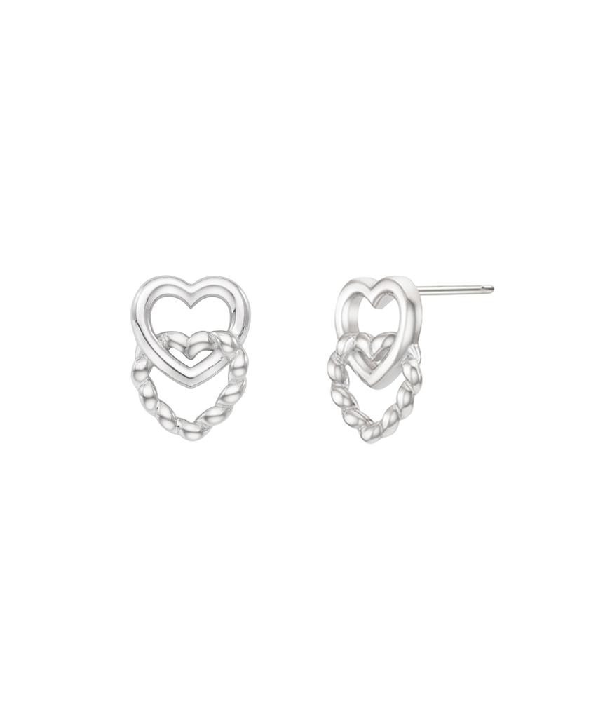 Stonehenge Silver Heart Earrings Sc26A35E