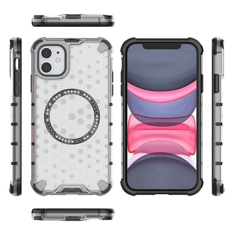 For iPhone11 Pro Max Magnetic Ring Back Cover Phone Case Magsafe Ring Wireless Charge Lens Protect Shockproof Coverage Cases