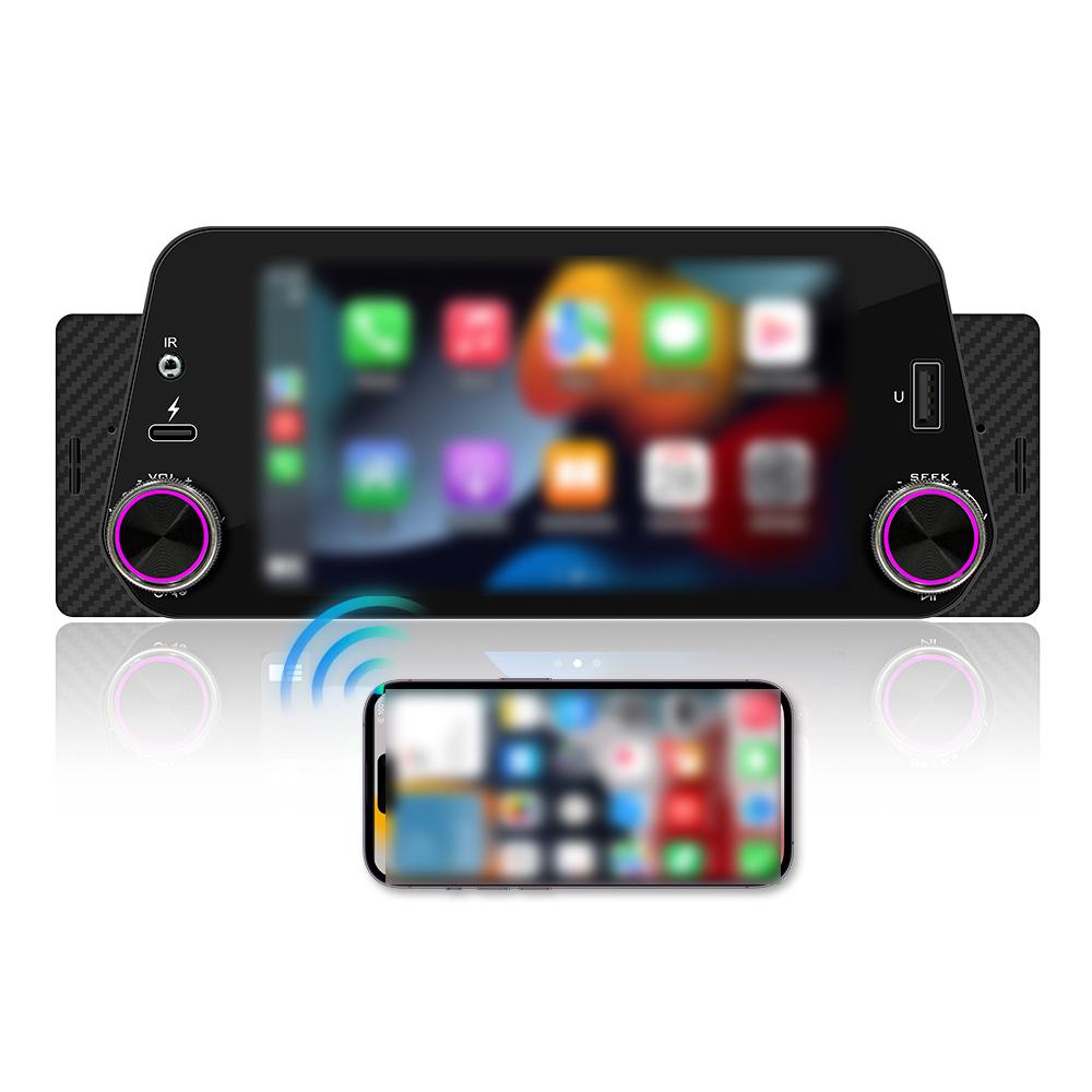 

Автомобильный стереоресивер, 4*60 Вт, одиночный Din, разноцветная подсветка, MP5-плеер с сенсорным экраном 5 дюймов, 720P, BT 5,0 FM чёрный