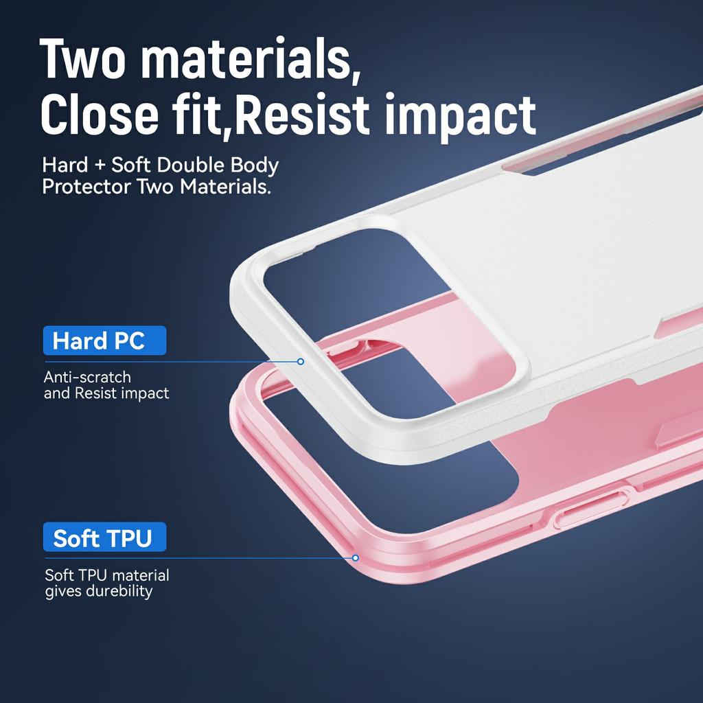 For iPhone 17 Pro Case PC + TPU Military Grade Drop Protective Phone Cover