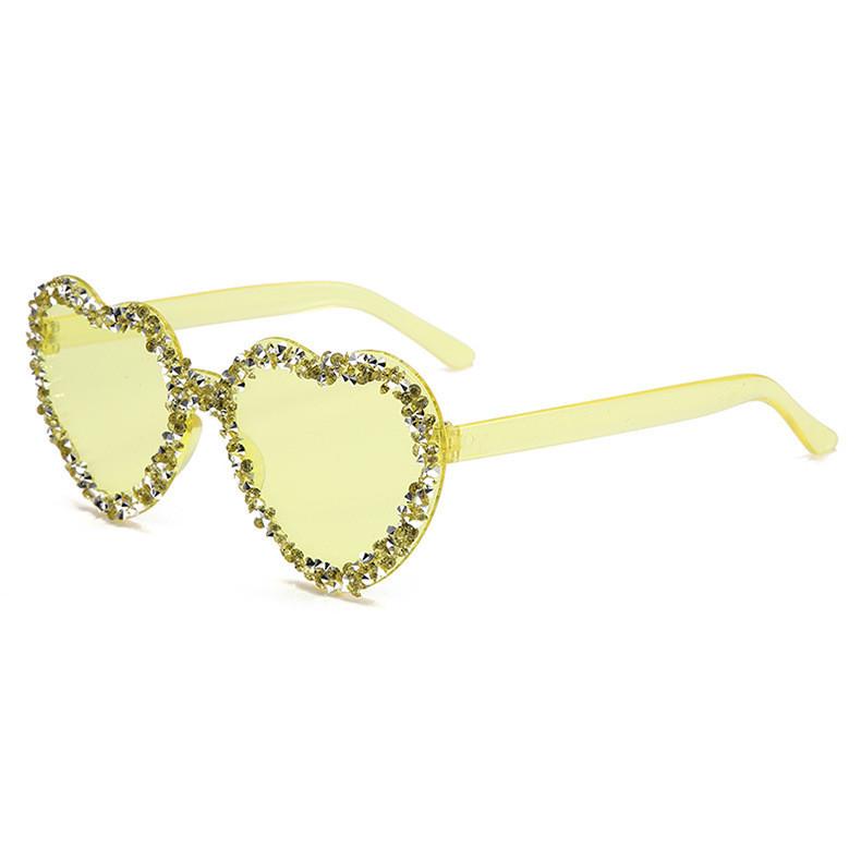 New Unisex Heartshaped Clear Jelly Sunglasses With Handmade Rhinestones For Summer Parties