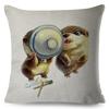 Cute Cartoon Animal Pillowcase Watercolor Animal Cushion Cover Living Room Bedroom Sofa Linen Decorative Pillowcase