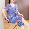 Women's Plus Size Floral Print 2-Piece Set, Casual Short Sleeve Top & Capri Pants (XL-7XL)