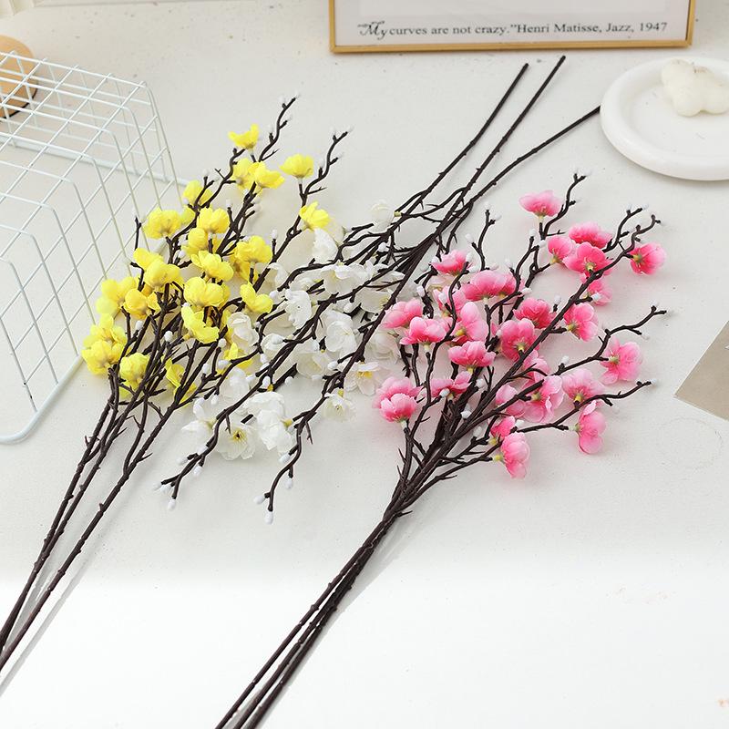 10-Flower Plum Blossom Silk Decor for Home and Living Room