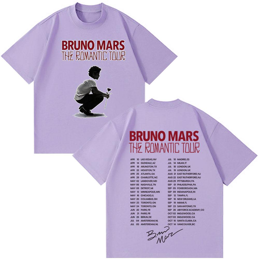Rapper Bruno Mars Album 2026 Tour Potisk Tričko Muž Žena Vintage Tričko Krátký Rukáv Bavlna Ležérní Gotické Harajuku Trička