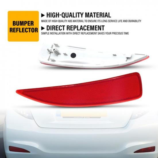 For 2012-2014 Toyota Yaris 52163-52100 2X OE-Spec Red Lens Rear Bumper Reflector