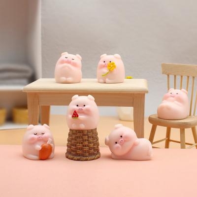 Mini roztomilá figurka prasátka Zvířecí model Mech Micro Landscape Home Decor Miniatura