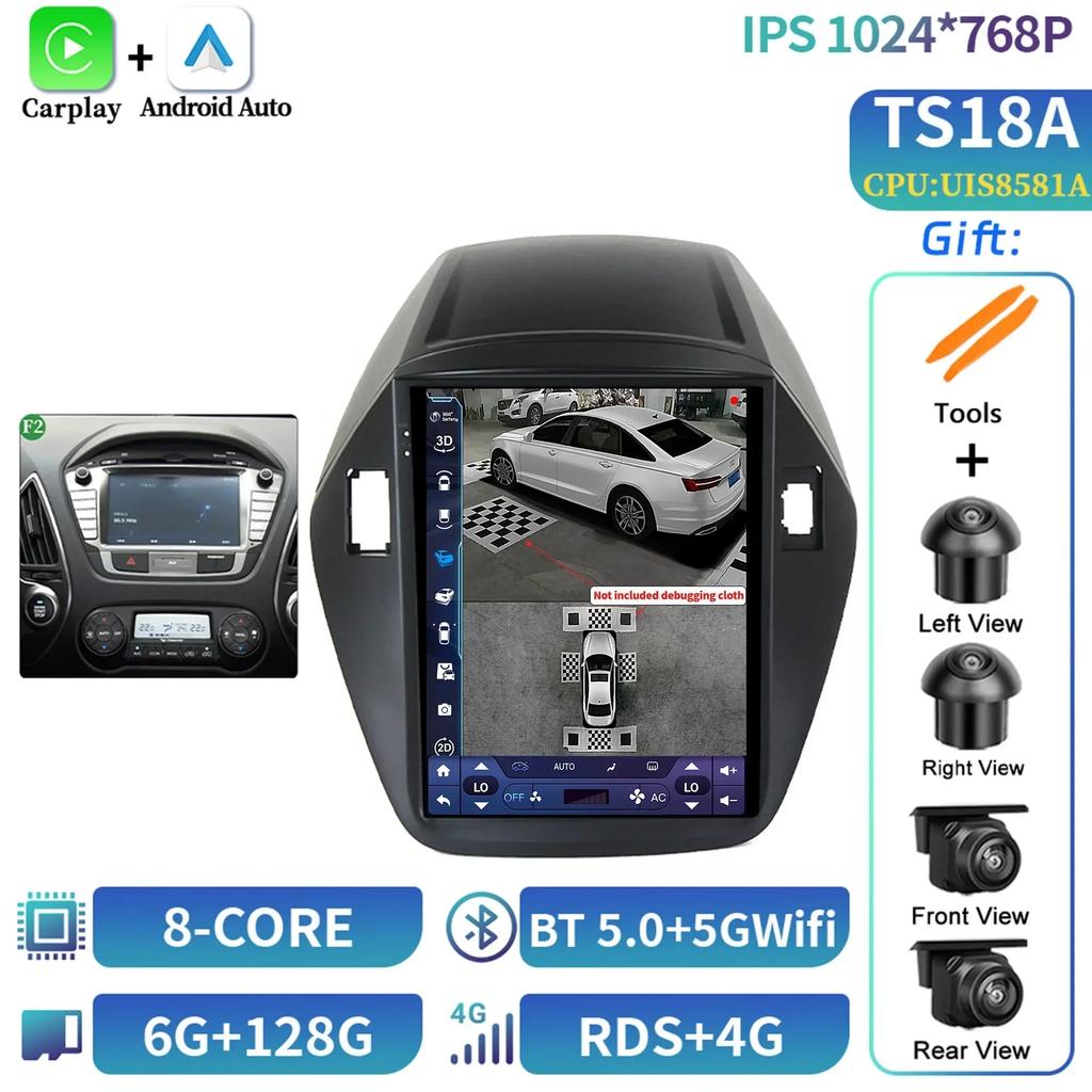 9.7" For Hyundai Tucson IX35 2009-2015 Car Radio Multimedia Navigation Wireless CarPlay 4G GPS Central Android Multimedia Screen