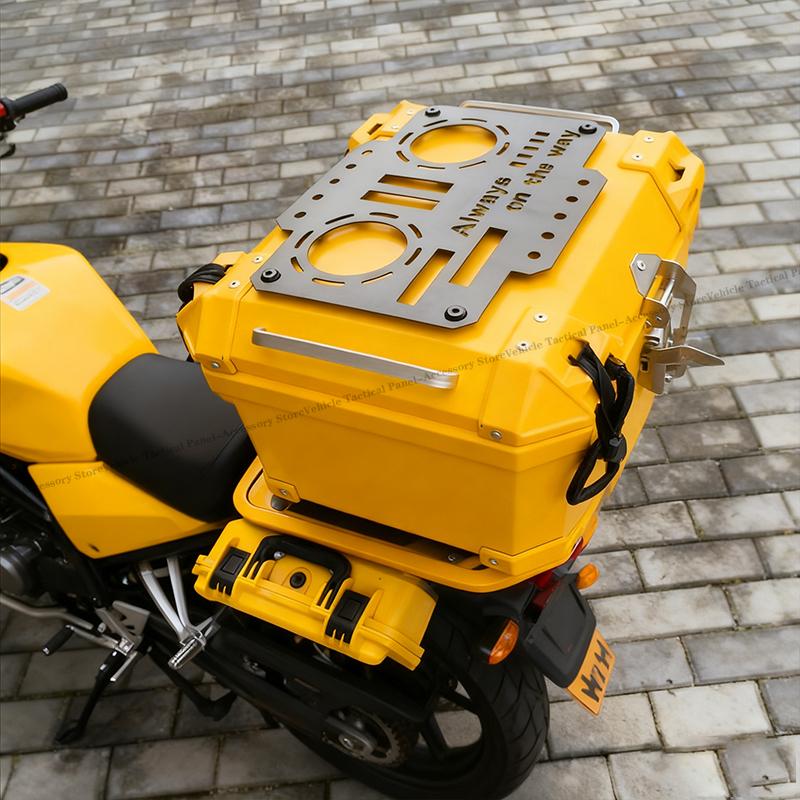 1PCS Motorcycle Top Case Quick-Mounting Molle Panel aluminum alloy Tactical Storage Box Universal Side Box Modular Organizer
