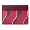 Gucci Snake pattern print embroidery GG Supreme canvas card holder women's ankara red