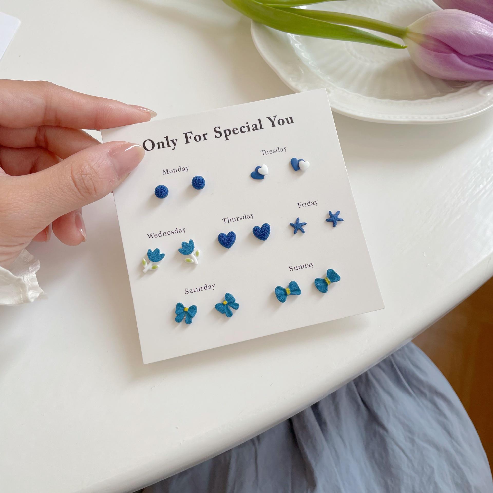 

Комплект серег из серебра 925 пробы с керамическими иглами - дизайн Frosted Love для женщин, стиль Niche на весну/лето 925 Silver Needle