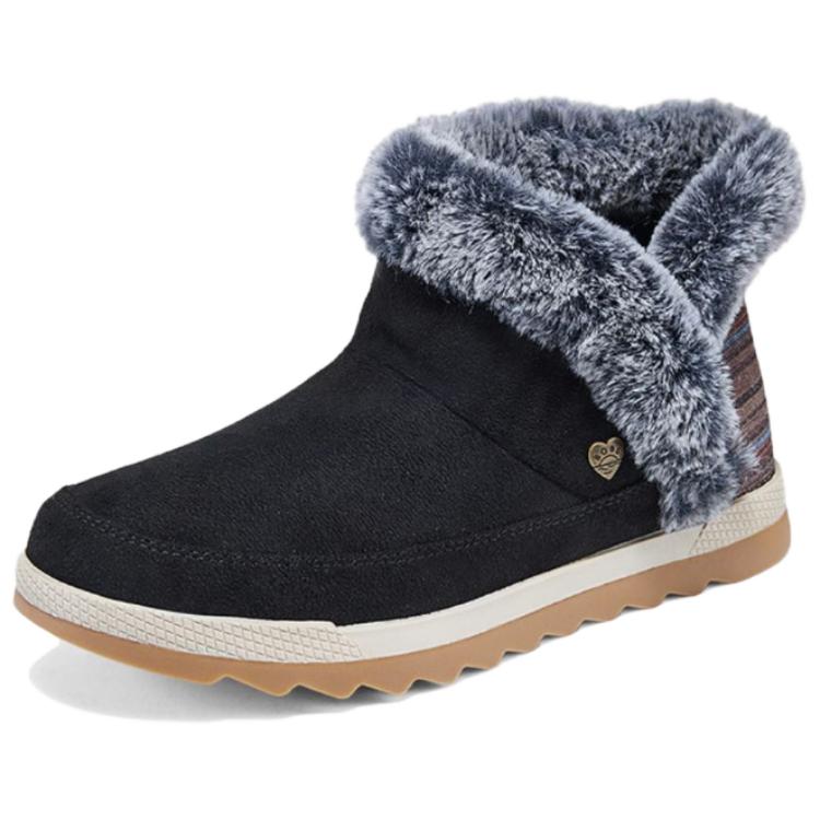 Skechers Bobs Fabric Comfortable Versatile Short Snow Boots Women boots Black 114534-BLK