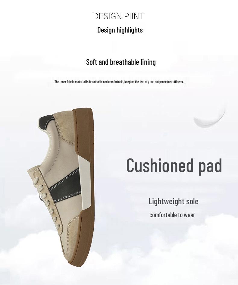 Men's Retro Leather Trainers: Versatile, Lightweight, Wear-Resistant Skate Loafers