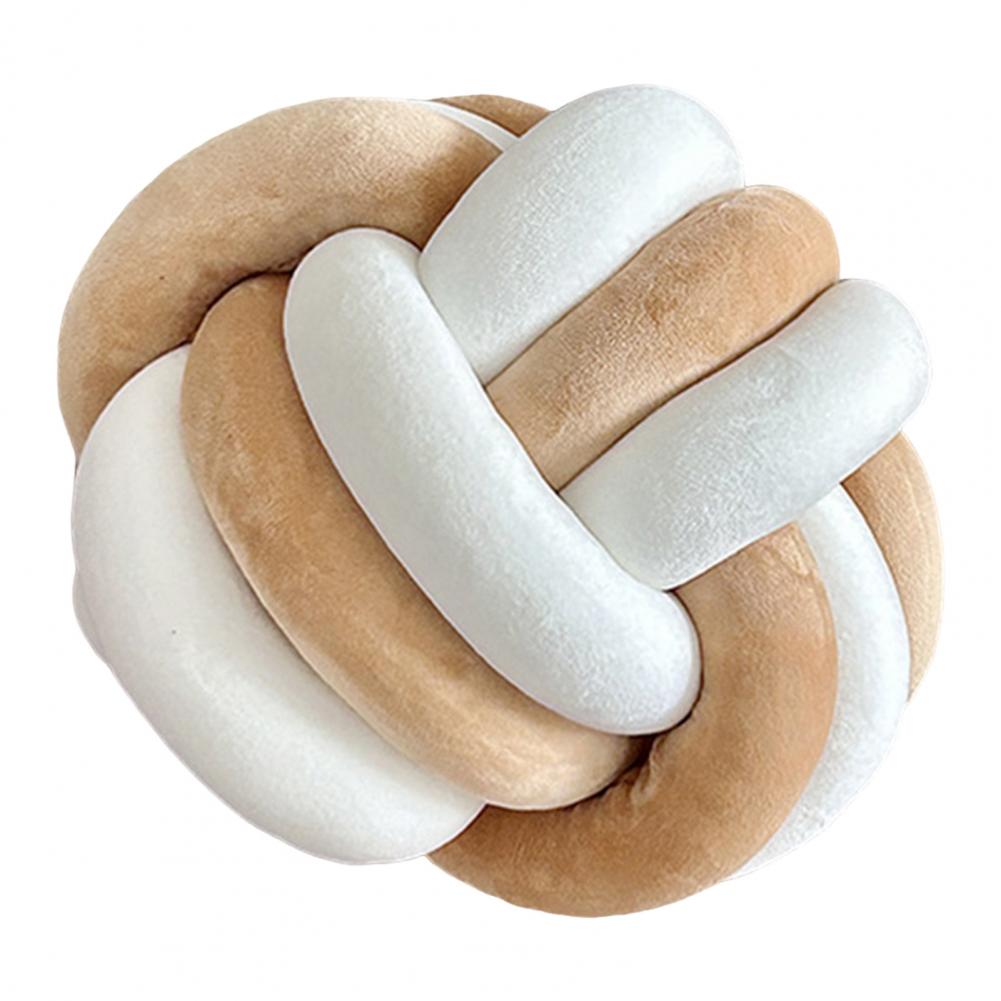 Knot Ball Throw Pillow Plush Soft Aesthetic Cushion Stress Relieving Decorative Two-Color Knotted Pillow for Sofa Bed Car Decor