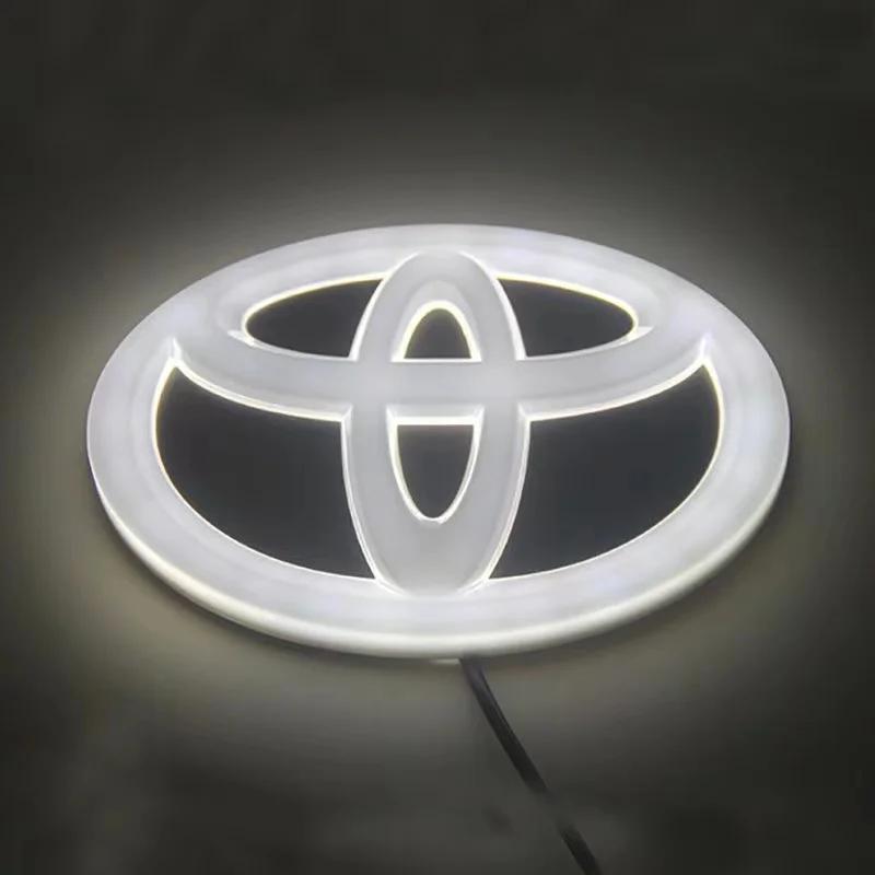 High quality 4D Car Front Grille Trunk Logo LED Light Retrofit for Toyota Hilux Prius Avensis Auris Corolla Camry RAV4 VIOS SIEN FO1